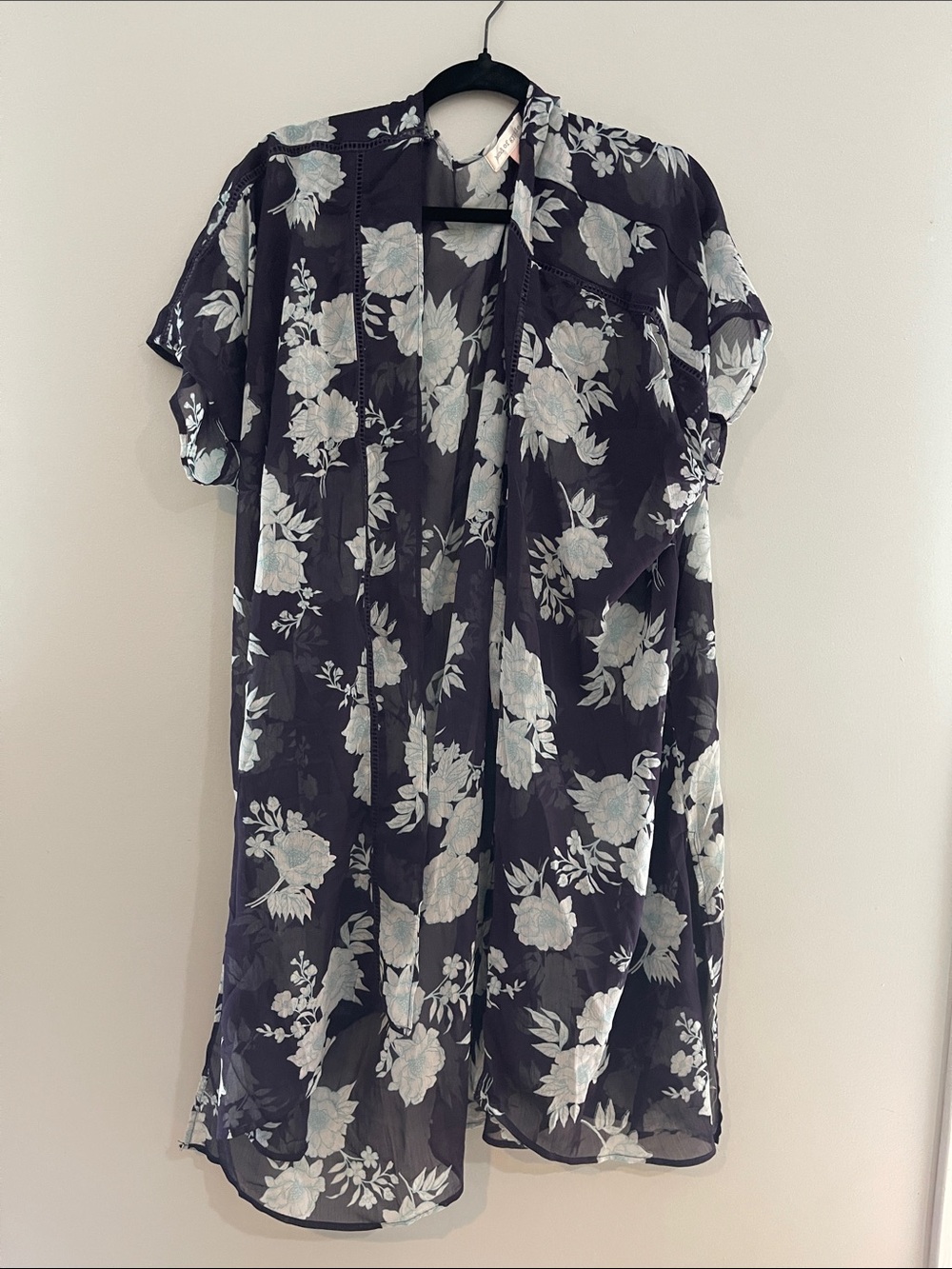 Band of Gypsies Black Floral Sheer Duster